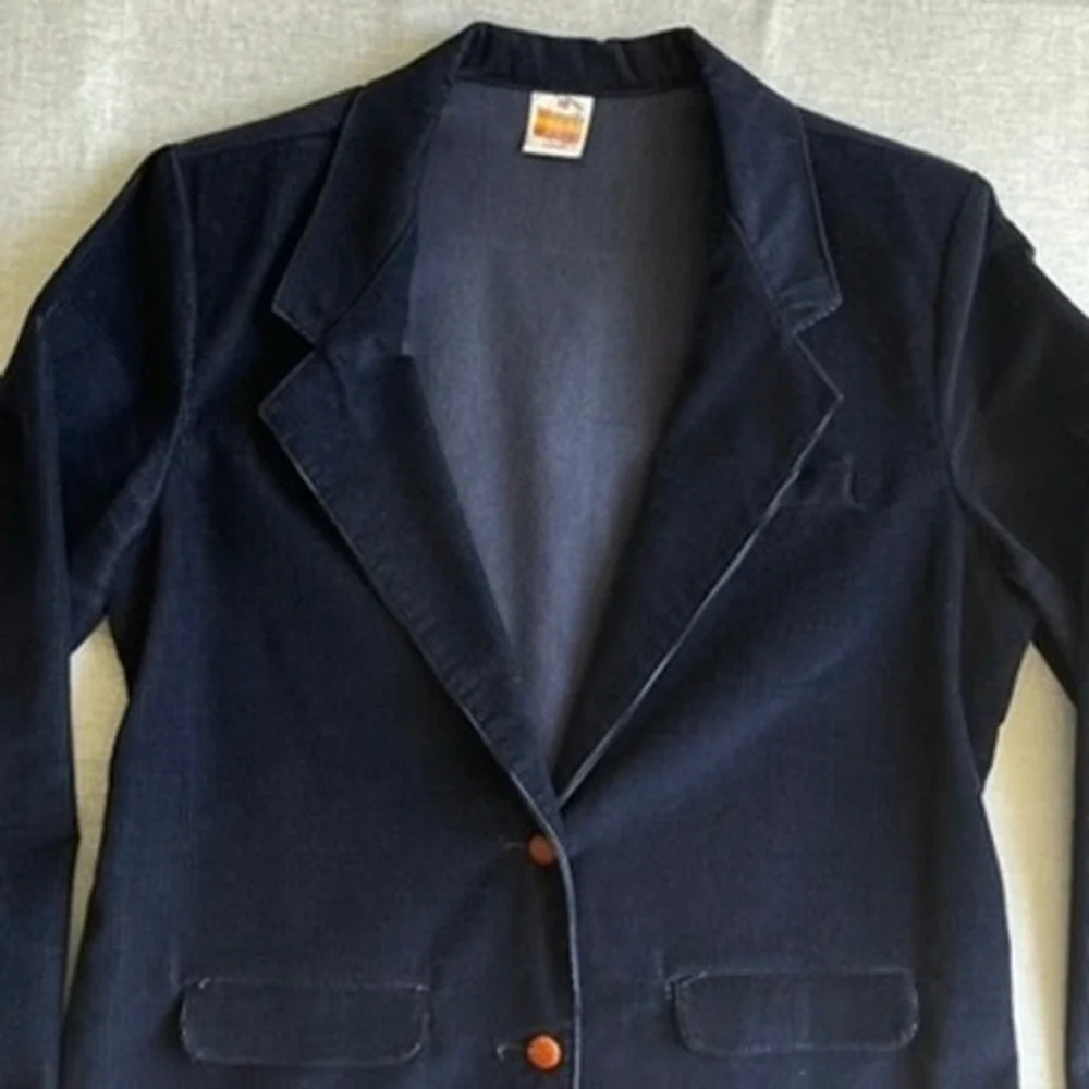 Vintage Wrangler Misses Blazer Size 18 Womens Corduroy Brown Buttons - Picture 2 of 12